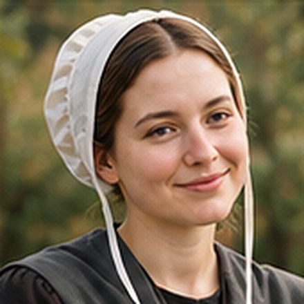 Rebecca, a Quaker woman in a bonnet